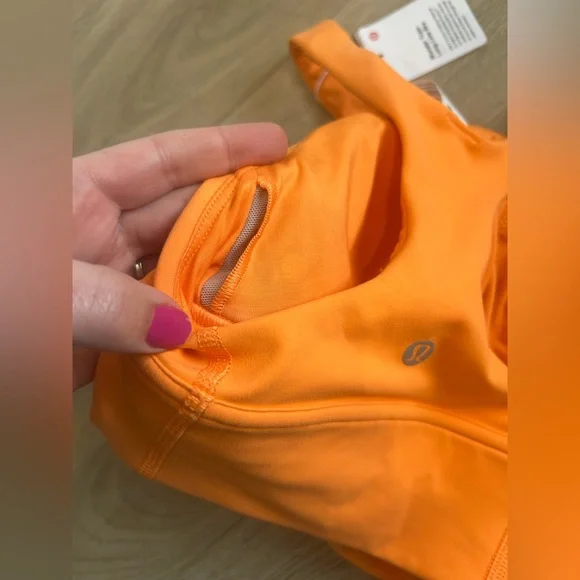 NWT Lululemon Wunder Train Long Line Bra Orange Size 6 C/D Cup Athletic Racer - Picture 4 of 9
